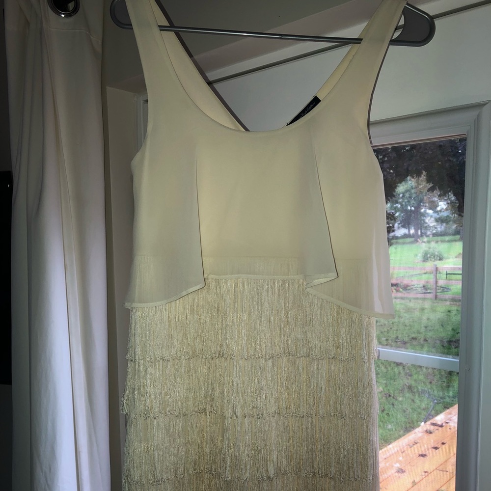 Cream American Eagle Fringe Dress